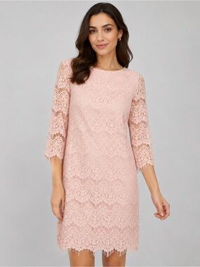 Jessica Howard light pink lace dress 6